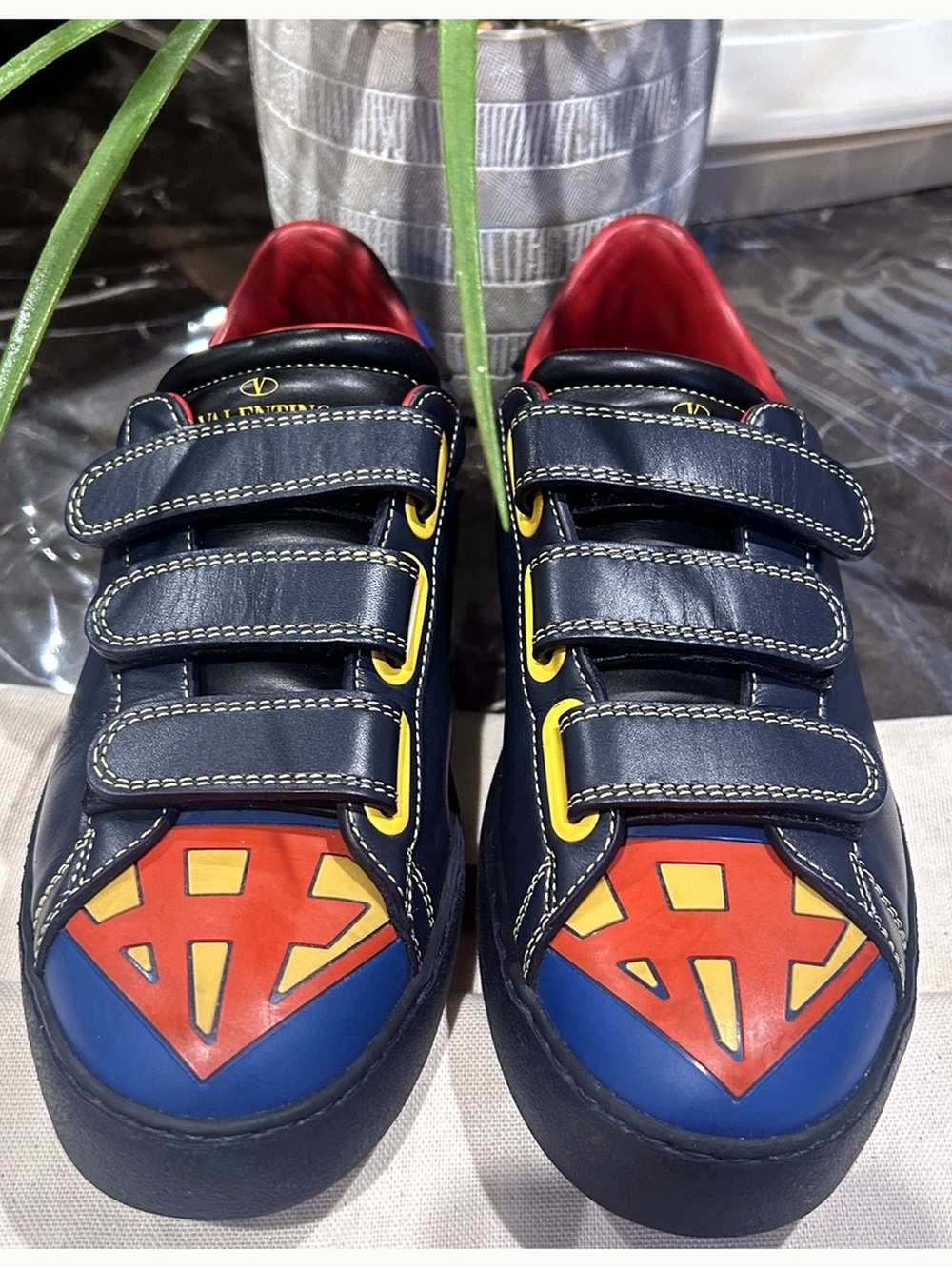 Authenticated Valentino Limited-Edition Superman Sneakers EU 37